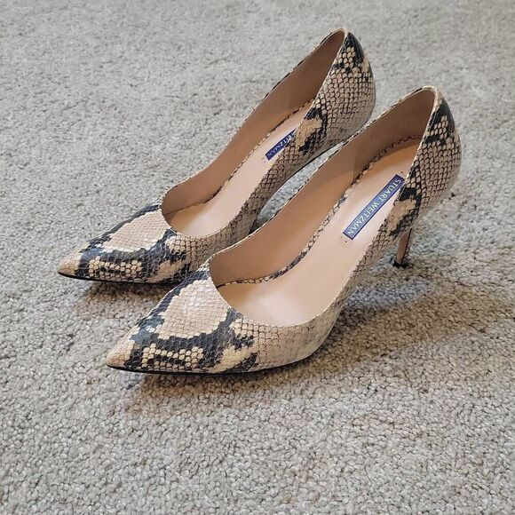 Stuart Weitzman Shoes - Stuart Weitzman Snake Leather Heels Pump Size 9.5